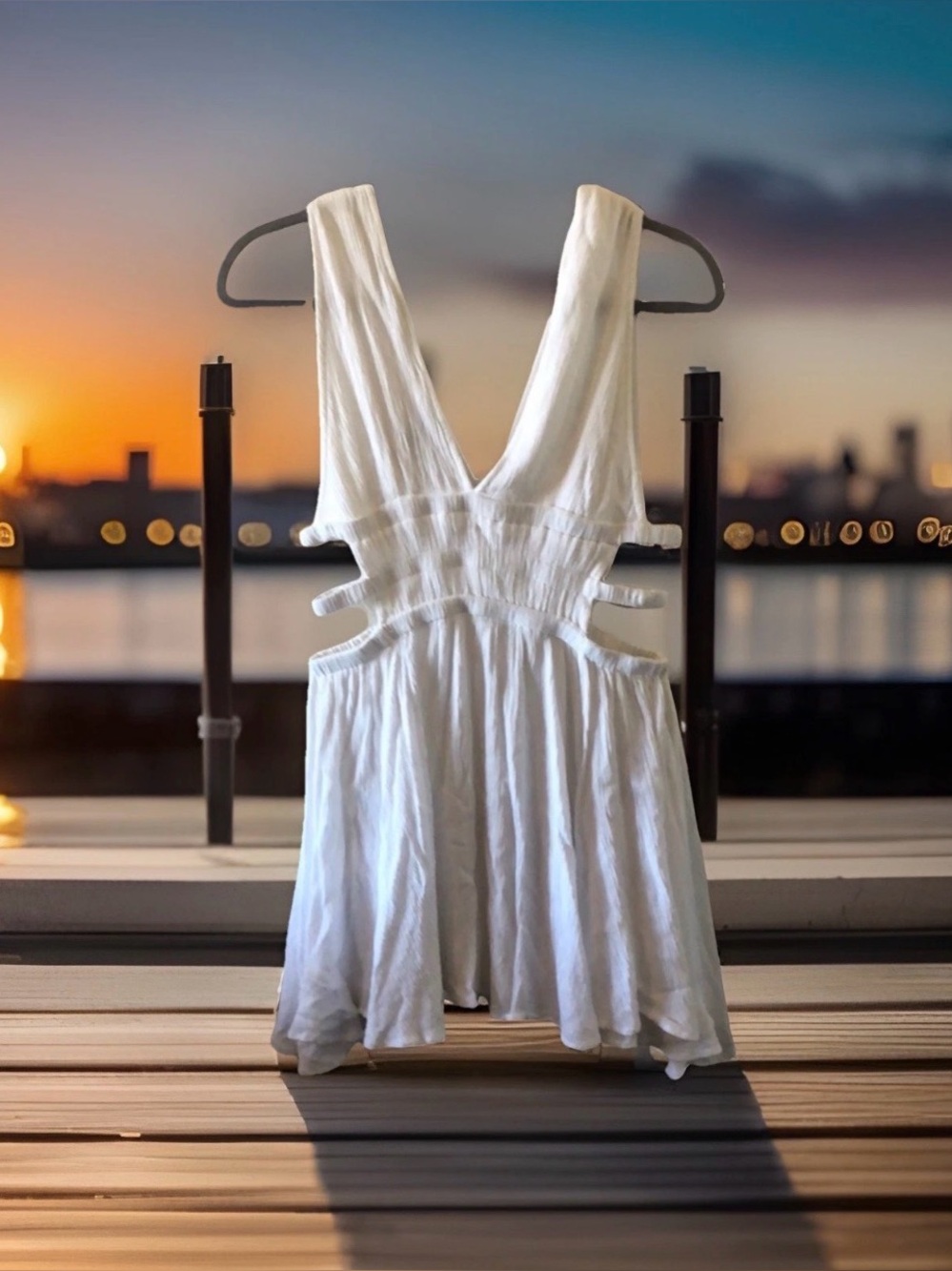 Windsor White Mini Dress/Swim Cover Women’s Sz Small Preowned
